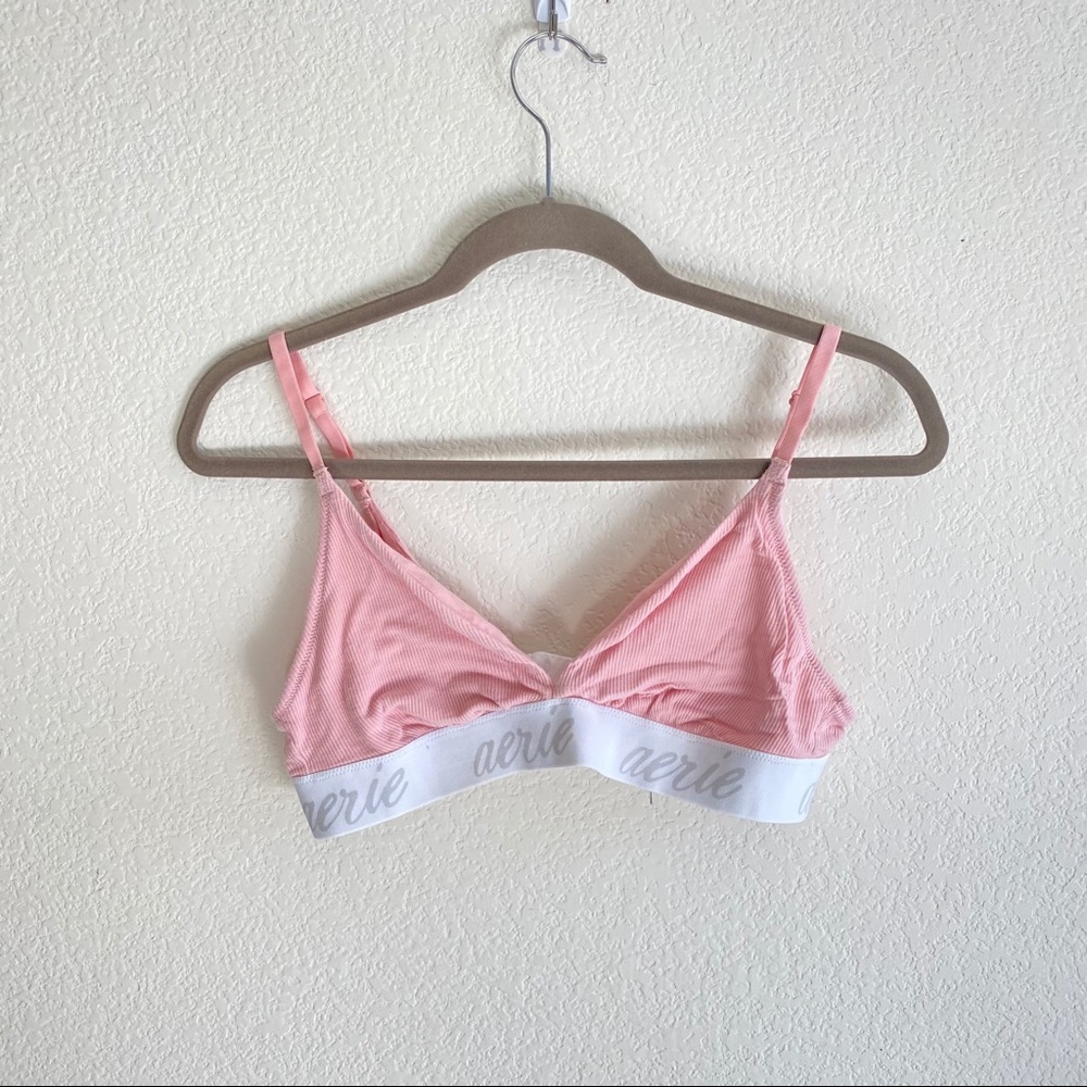 Aerie pink cotton bralette